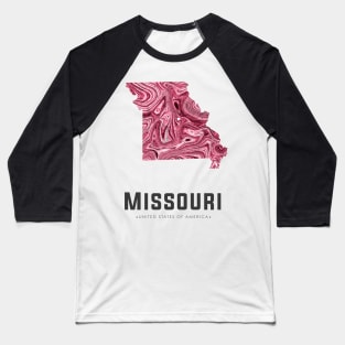 Missouri state map abstract red Baseball T-Shirt